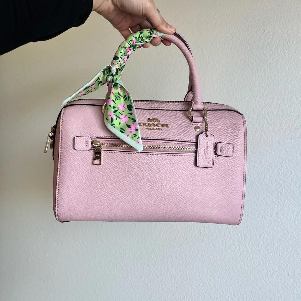Rare Baby Pink Leather Coach Medium Rowan Handbag - Picture 1 of 7